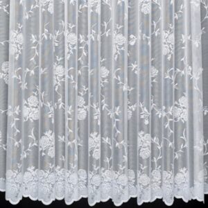 CAPRICE – An Allover Floral Net Curtain. Sold by the Metre. Cut to Width.