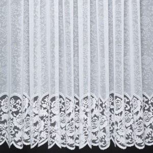 LAUREN – A Floral Net Curtain with Floral Scalloped Base.