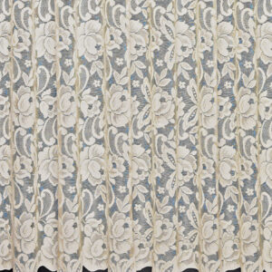 SOPHIE – Cream. A Heavy Weight Floral Net Curtain with Scalloped Base.