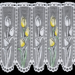 AMSTERDAM  CAFE NET CURTAIN -WHITE OR WHITE/YELLOW